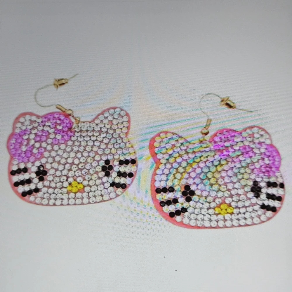 DIVAS LiMiTED Rhinestone Kitty Earrings - Picture 2 of 4